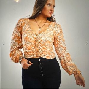 NWT Free People Say The Word Cropped Top